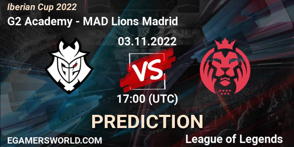 Pronósticos G2 Academy - MAD Lions Madrid. 01.11.22. Iberian Cup 2022 - LoL