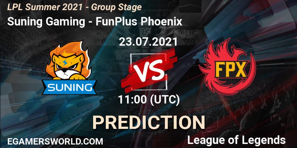 Pronósticos Suning Gaming - FunPlus Phoenix. 23.07.21. LPL Summer 2021 - Group Stage - LoL