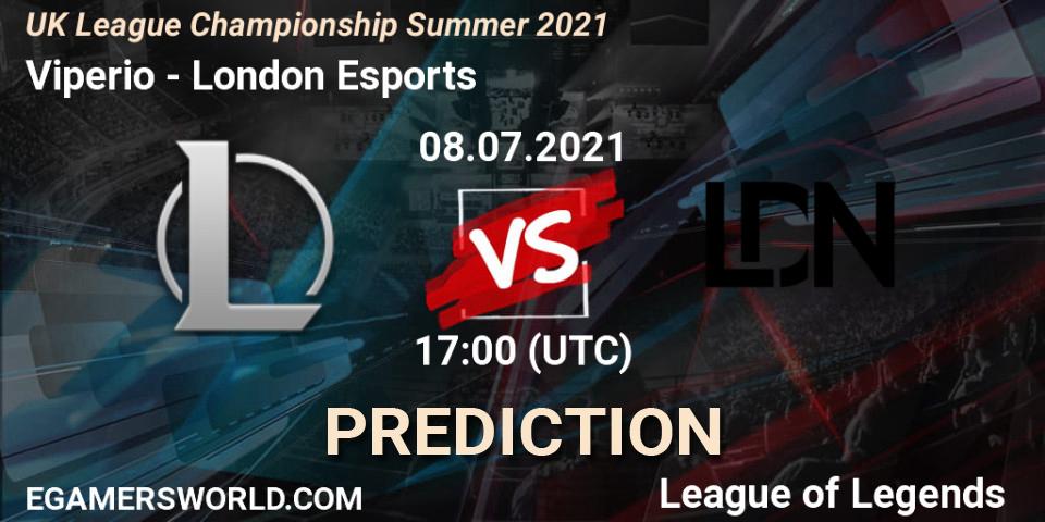 Pronósticos Viperio - London Esports. 08.07.2021 at 17:00. UK League Championship Summer 2021 - LoL