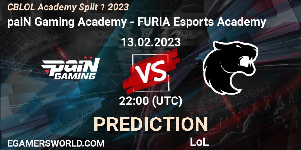 Pronósticos paiN Gaming Academy - FURIA Esports Academy. 13.02.23. CBLOL Academy Split 1 2023 - LoL