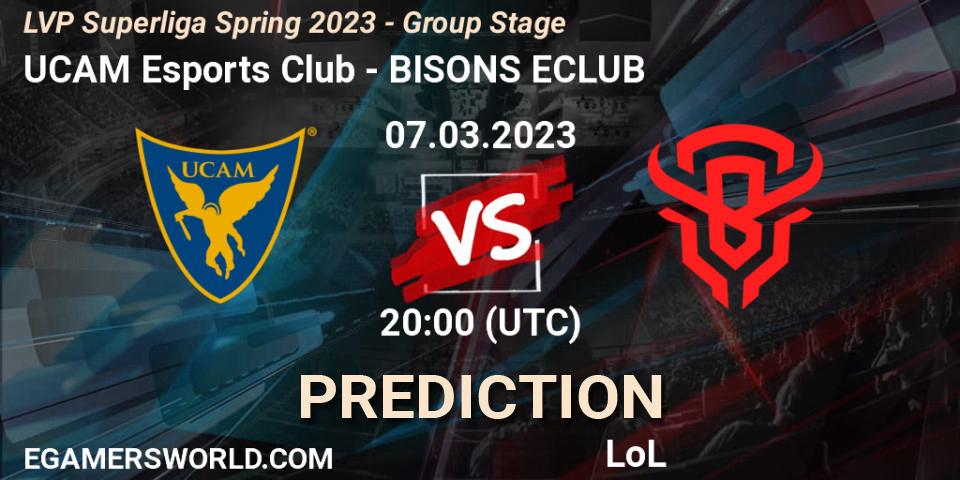 Pronósticos UCAM Esports Club - BISONS ECLUB. 07.03.23. LVP Superliga Spring 2023 - Group Stage - LoL