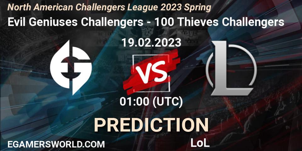 Pronósticos Evil Geniuses Challengers - 100 Thieves Challengers. 19.02.23. NACL 2023 Spring - Group Stage - LoL