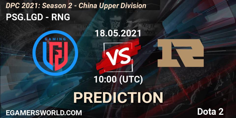Pronósticos PSG.LGD - RNG. 18.05.2021 at 09:55. DPC 2021: Season 2 - China Upper Division - Dota 2