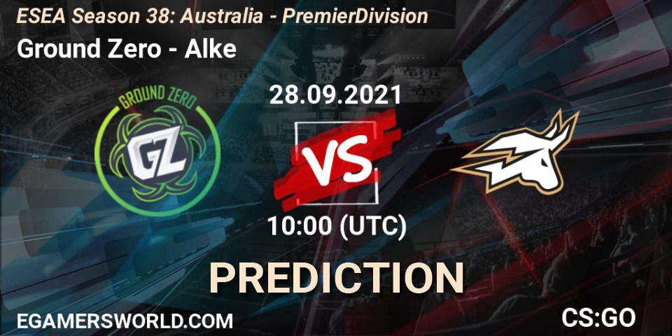 Pronósticos Ground Zero - Alke. 28.09.21. ESEA Season 38: Australia - Premier Division - CS2 (CS:GO)