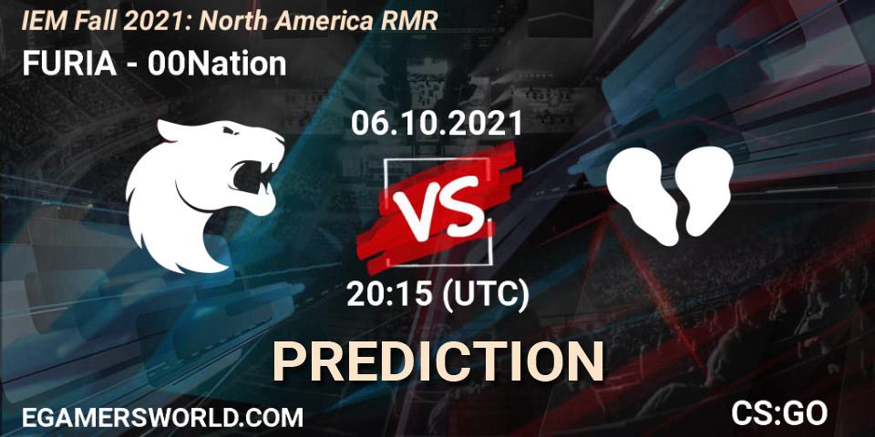 Pronósticos FURIA - 00Nation. 06.10.2021 at 20:30. IEM Fall 2021: North America RMR - Counter-Strike (CS2)