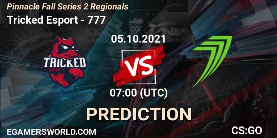 Pronósticos Tricked Esport - 777. 05.10.2021 at 07:00. Pinnacle Fall Series 2 Regionals - Counter-Strike (CS2)