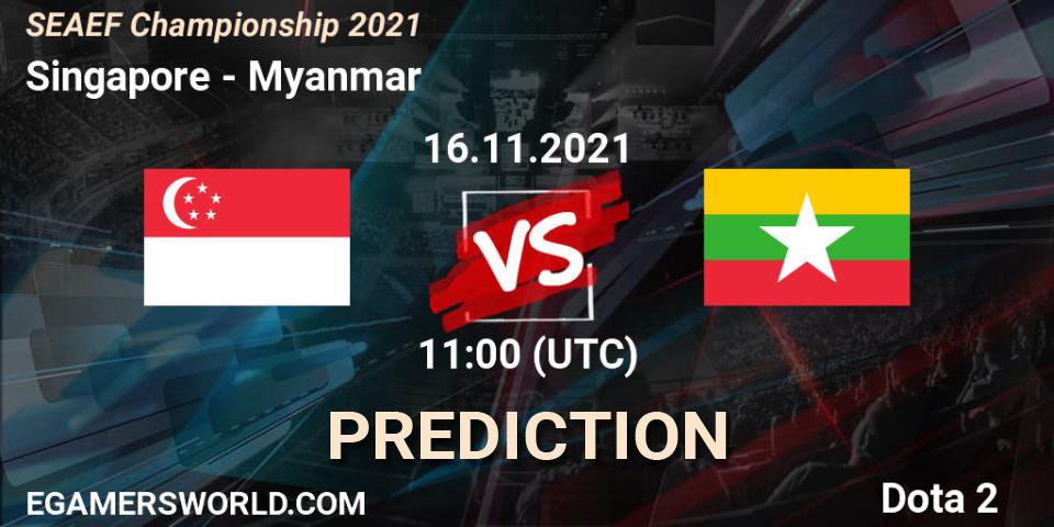 Pronósticos Singapore - Myanmar. 16.11.2021 at 13:34. SEAEF Dota2 Championship 2021 - Dota 2