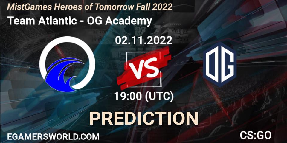 Pronósticos Team Atlantic - OG Academy. 02.11.2022 at 19:00. MistGames Heroes of Tomorrow Fall 2022 - Counter-Strike (CS2)