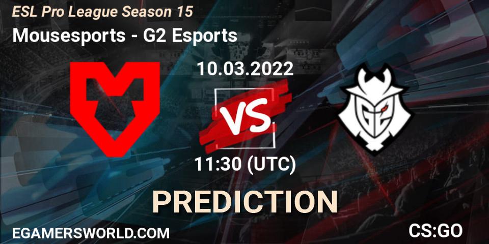 Pronósticos Mousesports - G2 Esports. 10.03.22. ESL Pro League Season 15 - CS2 (CS:GO)