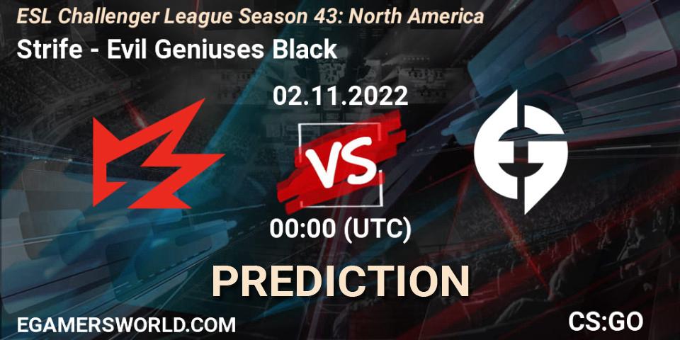 Pronósticos Strife - Evil Geniuses Black. 06.12.22. ESL Challenger League Season 43: North America - CS2 (CS:GO)
