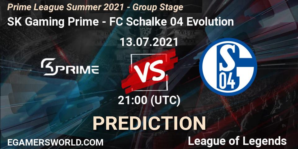 Pronósticos SK Gaming Prime - FC Schalke 04 Evolution. 13.07.21. Prime League Summer 2021 - Group Stage - LoL