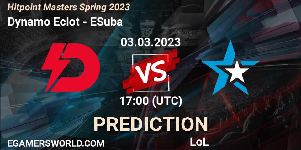 Pronósticos Dynamo Eclot - ESuba. 03.02.23. Hitpoint Masters Spring 2023 - LoL