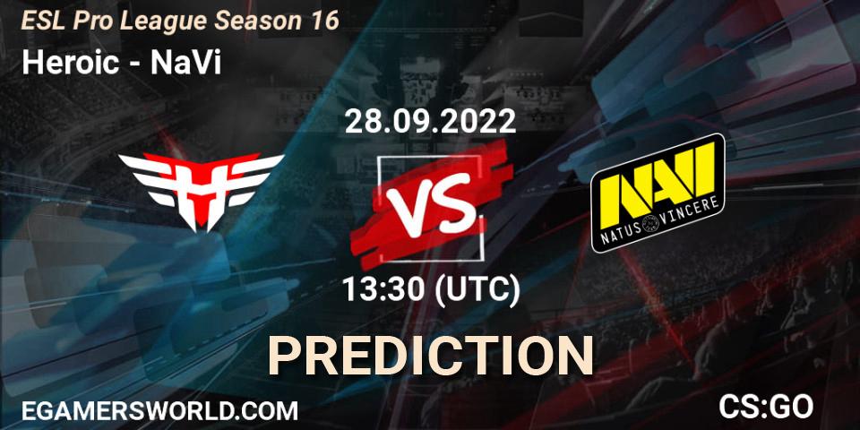 Pronósticos Heroic - NaVi. 28.09.2022 at 17:50. ESL Pro League Season 16 - Counter-Strike (CS2)