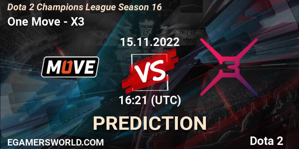 Pronósticos One Move - X3. 15.11.2022 at 14:00. Dota 2 Champions League Season 16 - Dota 2