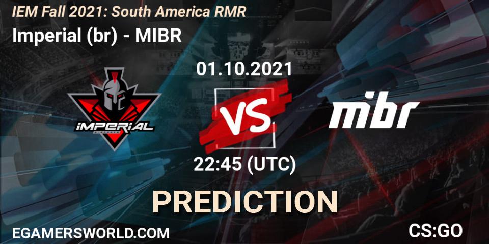 Pronósticos Imperial (br) - MIBR. 01.10.21. IEM Fall 2021: South America RMR - CS2 (CS:GO)
