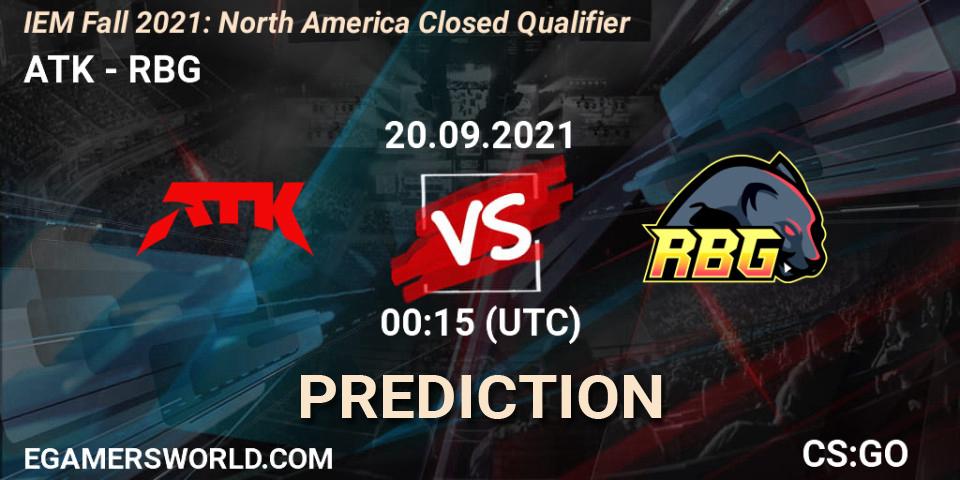 Pronósticos ATK - RBG. 20.09.2021 at 00:15. IEM Fall 2021: North America Closed Qualifier - Counter-Strike (CS2)