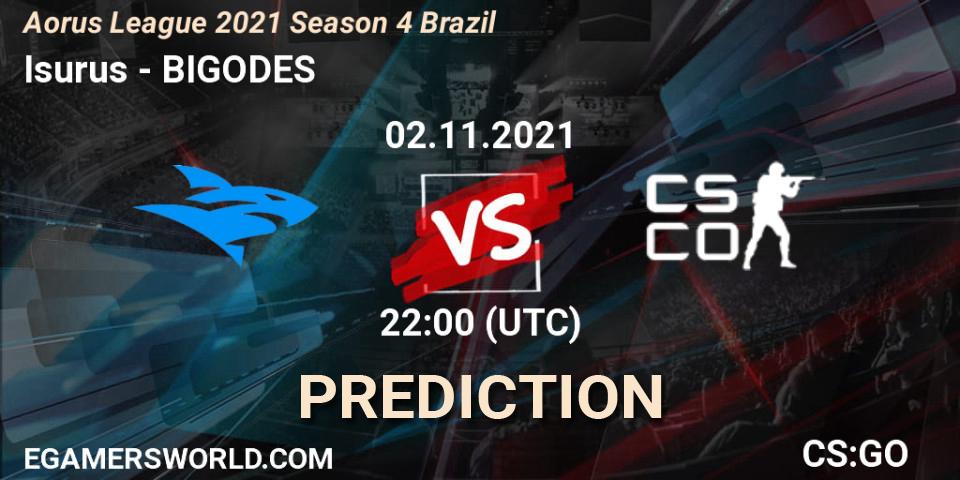 Pronósticos Isurus - BIGODES. 03.11.2021 at 18:00. Aorus League 2021 Season 4 Brazil - Counter-Strike (CS2)