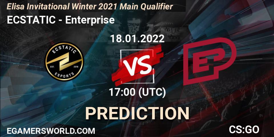 Pronósticos ECSTATIC - Enterprise. 18.01.2022 at 17:00. Elisa Invitational Winter 2021 Main Qualifier - Counter-Strike (CS2)