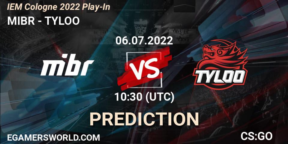 Pronósticos MIBR - TYLOO. 06.07.2022 at 10:30. IEM Cologne 2022 Play-In - Counter-Strike (CS2)