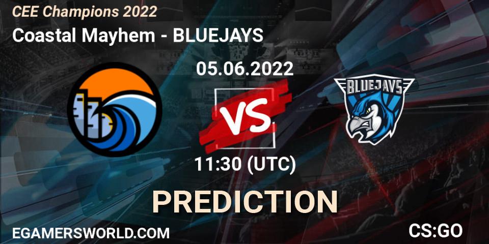 Pronósticos Coastal Mayhem - BLUEJAYS. 05.06.2022 at 11:30. CEE Champions 2022 - Counter-Strike (CS2)