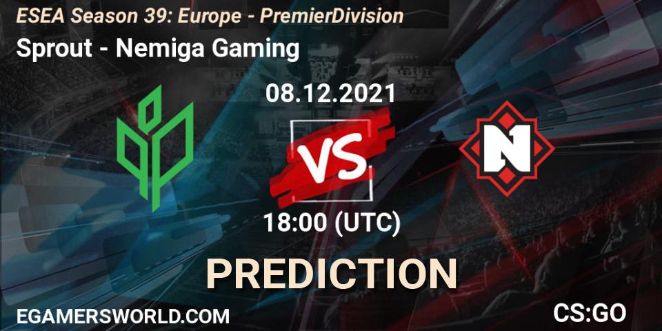 Pronósticos Sprout - Nemiga Gaming. 08.12.21. ESEA Season 39: Europe - Premier Division - CS2 (CS:GO)