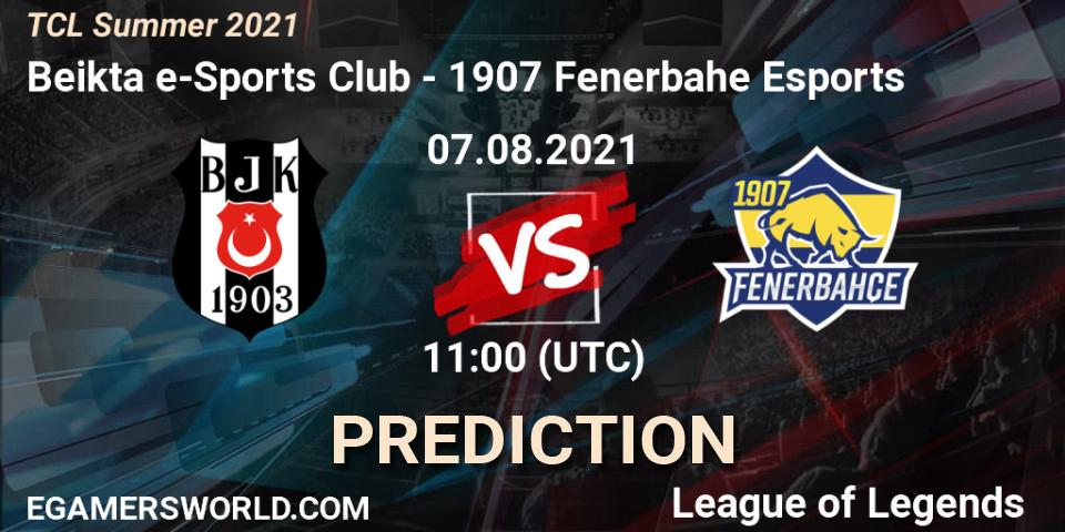 Pronósticos Beşiktaş e-Sports Club - 1907 Fenerbahçe Esports. 07.08.2021 at 11:00. TCL Summer 2021 - LoL