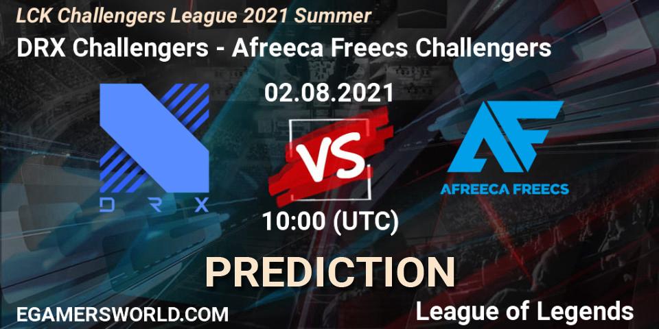Pronósticos DRX Challengers - Afreeca Freecs Challengers. 02.08.2021 at 10:00. LCK Challengers League 2021 Summer - LoL