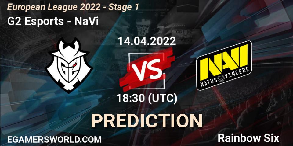 Pronósticos G2 Esports - NaVi. 14.04.2022 at 21:00. European League 2022 - Stage 1 - Rainbow Six