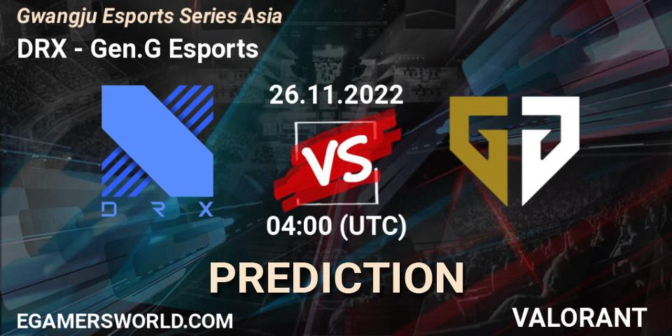 Pronósticos DRX - Gen.G Esports. 26.11.22. Gwangju Esports Series Asia - VALORANT