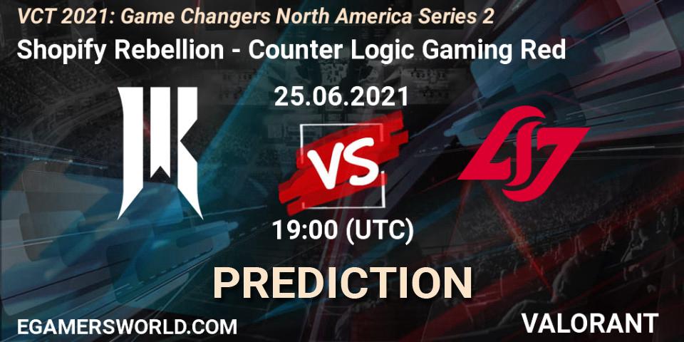 Pronósticos Shopify Rebellion - Counter Logic Gaming Red. 25.06.2021 at 19:00. VCT 2021: Game Changers North America Series 2 - VALORANT