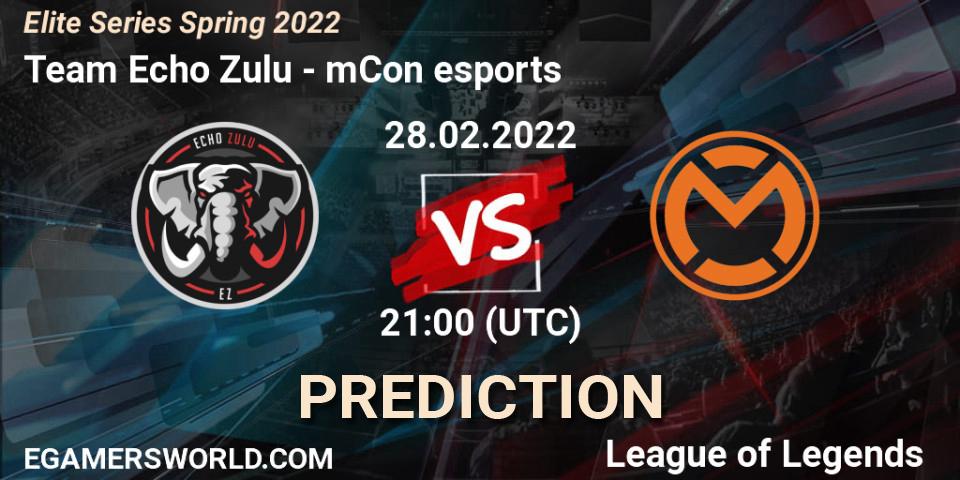Pronósticos Team Echo Zulu - mCon esports. 28.02.22. Elite Series Spring 2022 - LoL