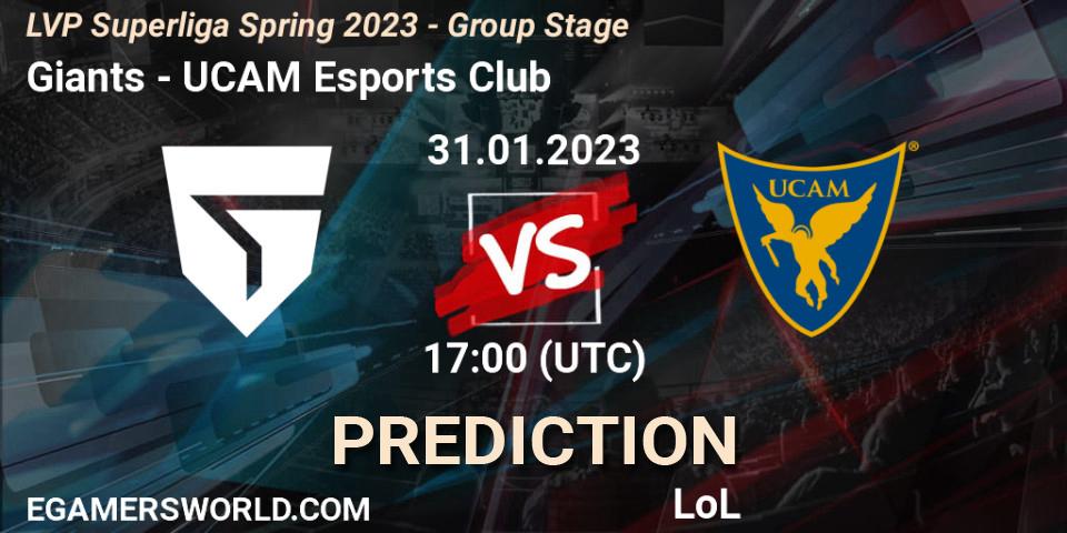 Pronósticos Giants - UCAM Esports Club. 31.01.23. LVP Superliga Spring 2023 - Group Stage - LoL