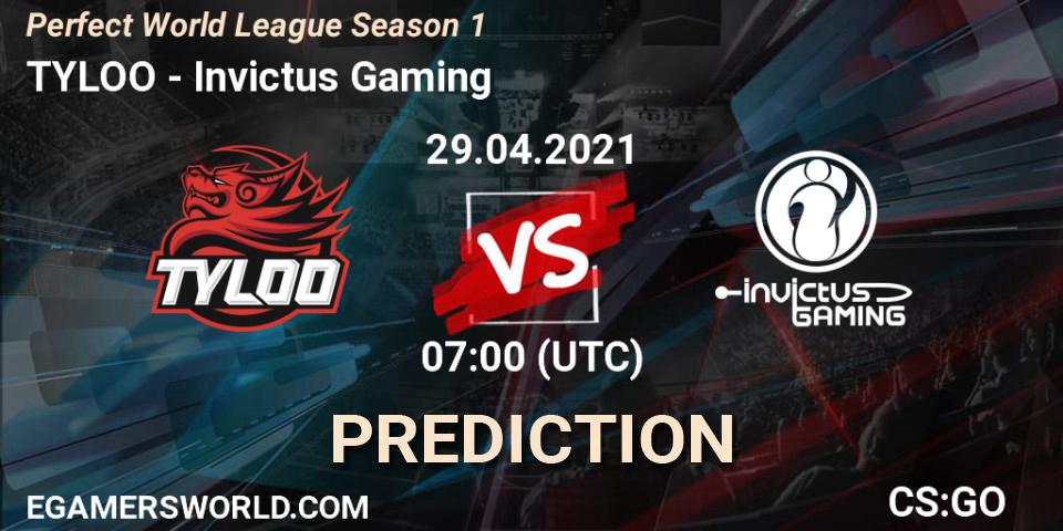 Pronósticos TYLOO - Invictus Gaming. 29.04.2021 at 07:00. Perfect World League Season 1 - Counter-Strike (CS2)