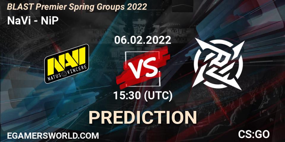 Pronósticos NaVi - NiP. 06.02.2022 at 14:20. BLAST Premier Spring Groups 2022 - Counter-Strike (CS2)