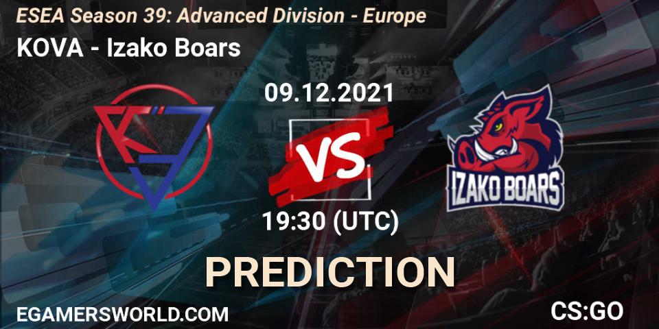 Pronósticos KOVA - Izako Boars. 09.12.21. ESEA Season 39: Advanced Division - Europe - CS2 (CS:GO)