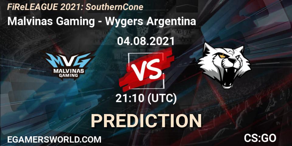 Pronósticos Malvinas Gaming - Wygers Argentina. 04.08.2021 at 21:10. FiReLEAGUE 2021: Southern Cone - Counter-Strike (CS2)