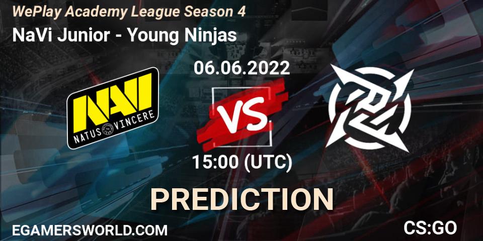 Pronósticos NaVi Junior - Young Ninjas. 06.06.2022 at 18:20. WePlay Academy League Season 4 - Counter-Strike (CS2)