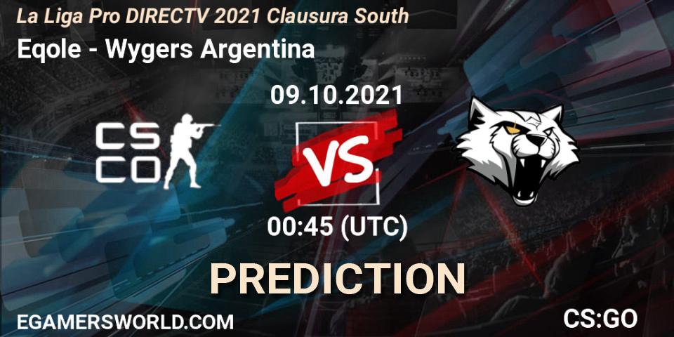 Pronósticos Eqole - Wygers Argentina. 09.10.2021 at 00:20. La Liga Season 4: Sur Pro Division - Clausura - Counter-Strike (CS2)