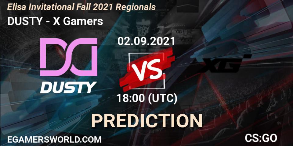 Pronósticos DUSTY - X Gamers. 02.09.2021 at 18:10. Elisa Invitational Fall 2021 Regionals - Counter-Strike (CS2)