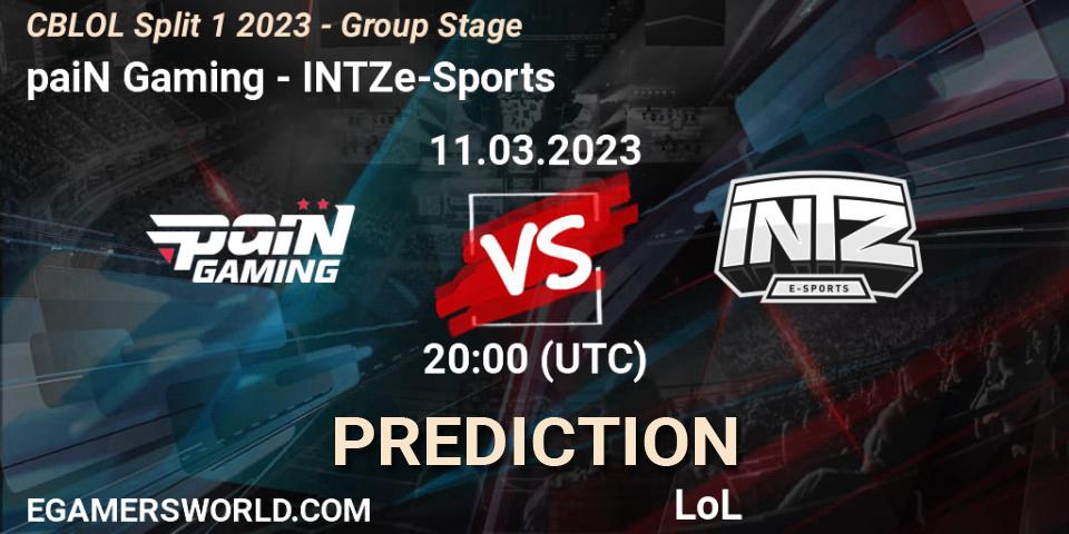 Pronósticos paiN Gaming - INTZ e-Sports. 11.03.23. CBLOL Split 1 2023 - Group Stage - LoL