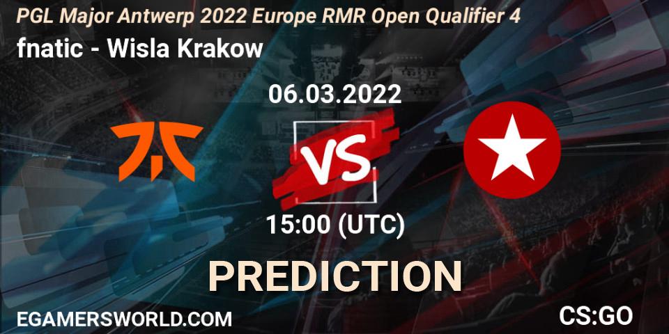 Pronósticos fnatic - Wisla Krakow. 06.03.2022 at 15:05. PGL Major Antwerp 2022 Europe RMR Open Qualifier 4 - Counter-Strike (CS2)