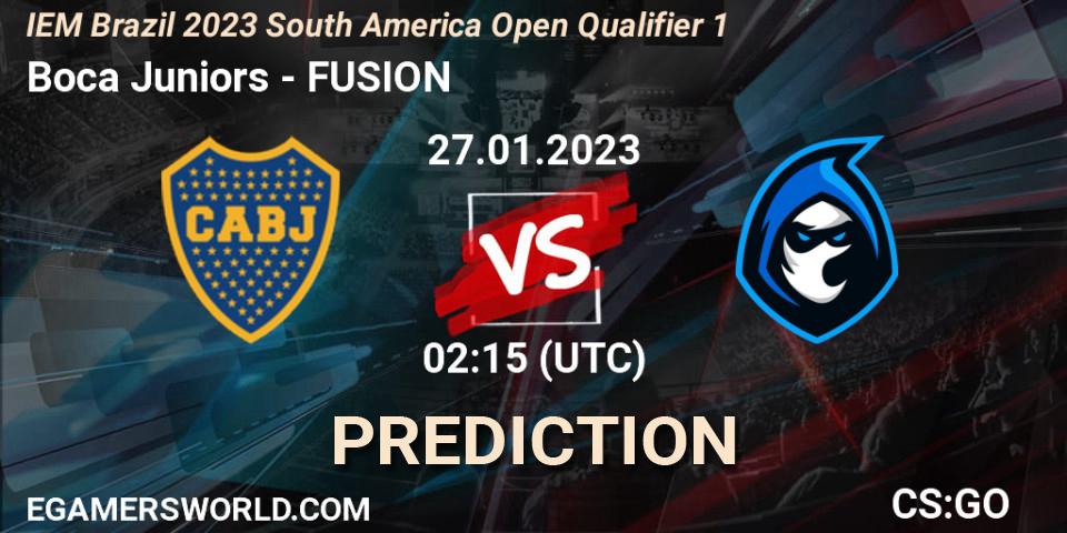 Pronósticos Boca Juniors - FUSION. 27.01.2023 at 02:15. IEM Brazil Rio 2023 South America Open Qualifier 1 - Counter-Strike (CS2)