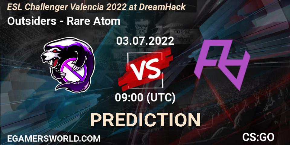 Pronósticos Outsiders - Rare Atom. 03.07.2022 at 09:00. ESL Challenger Valencia 2022 at DreamHack - Counter-Strike (CS2)