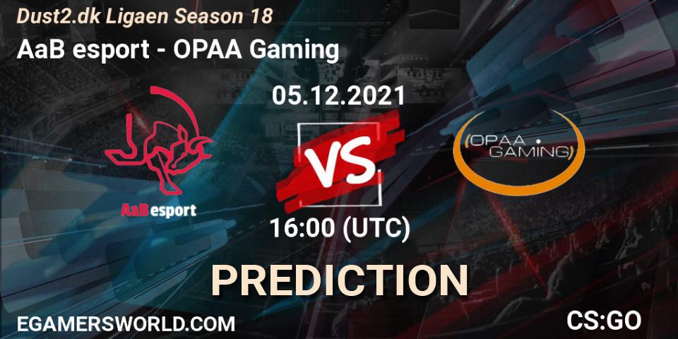 Pronósticos AaB esport - OPAA Gaming. 05.12.21. Dust2.dk Ligaen Season 18 - CS2 (CS:GO)