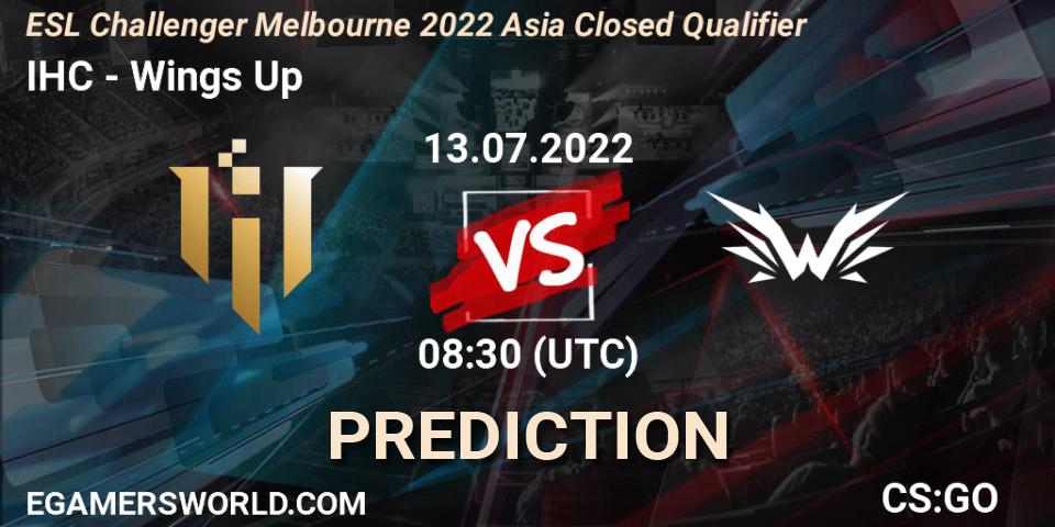 Pronósticos IHC - Wings Up. 13.07.2022 at 08:30. ESL Challenger Melbourne 2022 Asia Closed Qualifier - Counter-Strike (CS2)