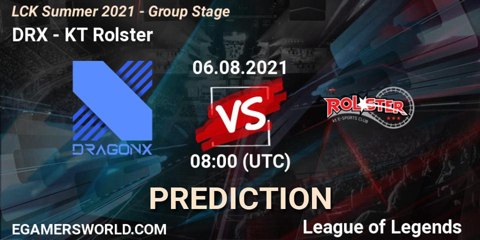 Pronósticos DRX - KT Rolster. 06.08.21. LCK Summer 2021 - Group Stage - LoL