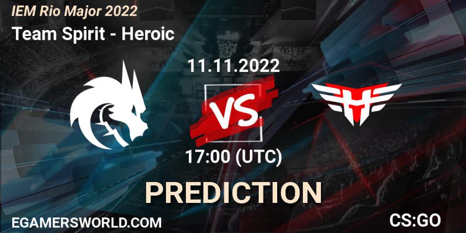 Pronósticos Team Spirit - Heroic. 11.11.22. IEM Rio Major 2022 - CS2 (CS:GO)