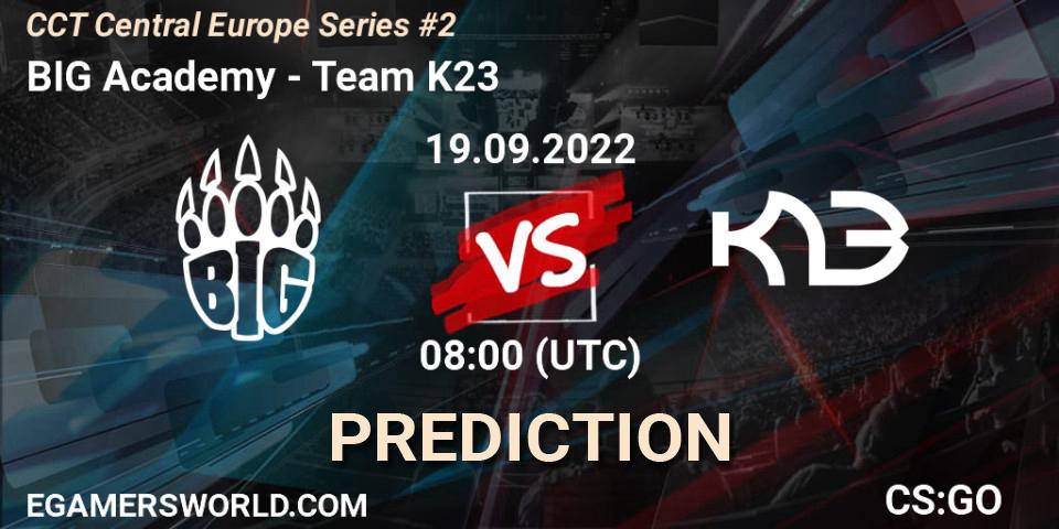 Pronósticos BIG Academy - Team K23. 19.09.2022 at 08:00. CCT Central Europe Series #2 - Counter-Strike (CS2)