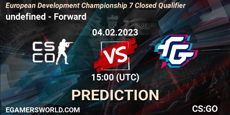 Pronósticos undefined - Forward. 04.02.23. European Development Championship 7 Closed Qualifier - CS2 (CS:GO)