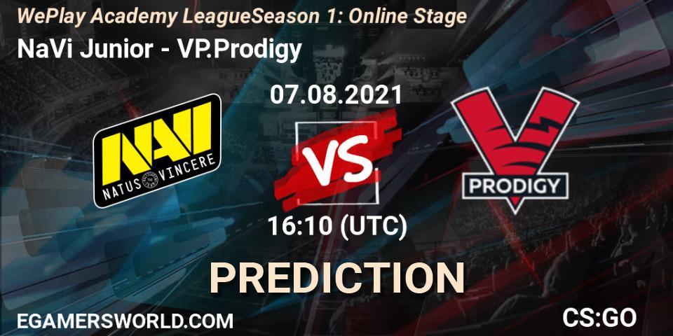 Pronósticos NaVi Junior - VP.Prodigy. 07.08.2021 at 16:10. WePlay Academy League Season 1: Online Stage - Counter-Strike (CS2)